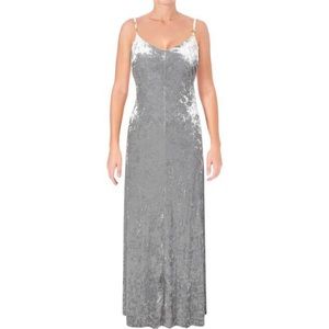 Calvin Klein Silver Crushed Velvet Party Dress